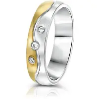 Lucardi Ring goud / zilver