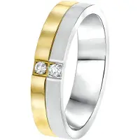 Lucardi Ring goud / zilver