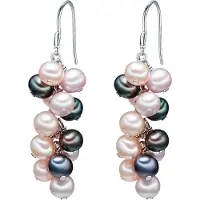 Valero Pearls Oorbellen blauw / cappuccino / rosa / zilver