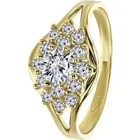 Lucardi Ring 'Klassisch' goud / transparant