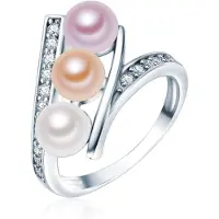 Valero Pearls Ring abrikoos / oudroze / zilver