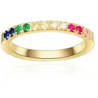 Eastside Ring blauw / goudgeel / groen / pink / wit