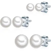 Valero Pearls Oorbellen zilver / parelwit