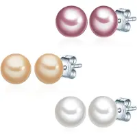 Valero Pearls Oorbellen pasteloranje / oudroze / zilver / wit