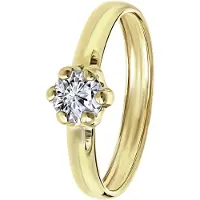 Lucardi Ring 'Klassisch' goud / transparant
