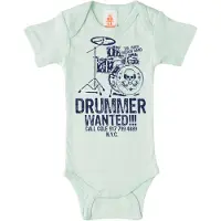 Logoshirt Rompertje/body 'Drummer Wanted-Print' navy / mintgroen
