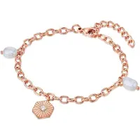 Valero Pearls Armband rose-goud / transparant / parelwit