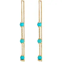 Elli - Elli Oorbellen Dames oorbellen trekken door Turquoise Trend Blogger met Howlite Beads in 925 Sterling Silver Gold Plated