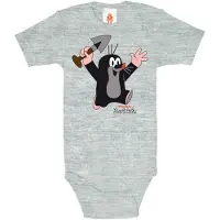 Logoshirt Rompertje/body 'Der kleine Maulwurf-Print' grijs
