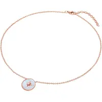Valero Pearls Ketting lichtblauw / rose-goud / transparant