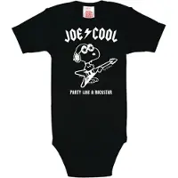 Logoshirt Rompertje/body 'Peanuts Snoopy-Print' zwart / wit