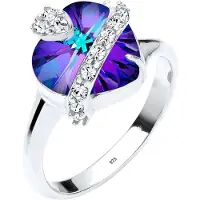 Elli Ring 'Herz' violetblauw / zilver