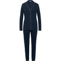 Hanro Pyjama ' Natural Comfort ' donkerblauw