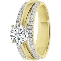 Lucardi Ring goud / transparant