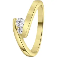 Lucardi Ring goud / transparant