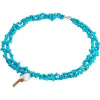Valero Pearls Ketting turquoise / parelwit