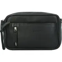 Alassio JU-47036 Toilettas Salina Leer Met Een Hoofd Compartiment, Kleur Zwart