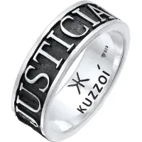 KUZZOI Ring 'JUSTICIA VERITAS' grijs / zilver