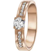 Lucardi Ring 'Florence' rose-goud / transparant
