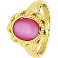 Lucardi Ring goud / fuchsia