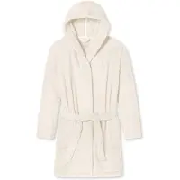 Schiesser Badjas kort ' Teddy Fleece ' offwhite