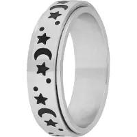Lucardi Ring zwart / zilver