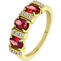 Lucardi Ring 'Vintage' goud / rood