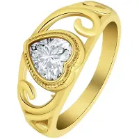 Lucardi Ring goud / transparant