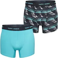 Happy Shorts Boxershorts ' Solids ' turquoise / gemengde kleuren