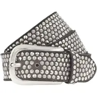 B.belt Studded belt I leather 85 cm bruin