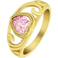Lucardi Ring goud / pink