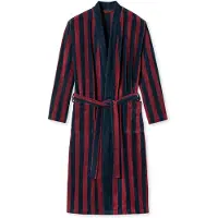 Schiesser Badjas lang navy / bordeaux
