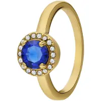 Lucardi Ring kobaltblauw / goud / transparant