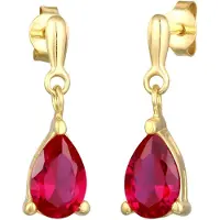 Elli Oorbellen 'Tropfen' goud / magenta
