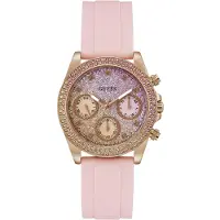 GUESS Analoog horloge goud / lila / pink