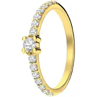 Lucardi Ring 'Statement' goud / transparant