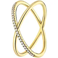 Lucardi Ring goud / transparant