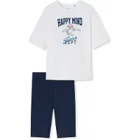 Schiesser Nachtkledij ' Nightwear ' marine / wit
