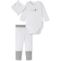 Schiesser Rompertje/body ' Baby Set unisex ' grijs / wit