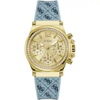 GUESS Analoog horloge 'Charisma' navy / smoky blue / goud