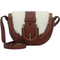 Fossil Schoudertas bruin / wit