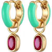 Elli Oorbellen goud / groen / rood