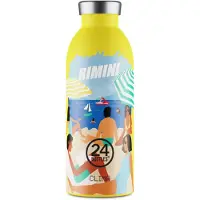 24Bottles Drinkfles 'Clima' blauw / bruin / neongeel