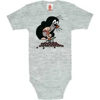 Logoshirt Rompertje/body 'Der Kleine Maulwurf' grijs / zwart / wit