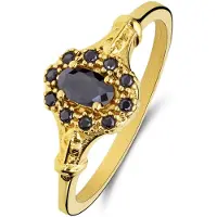 Lucardi Ring goud / zwart