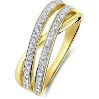 Lucardi Ring 'Funkelndes Basic' goud / transparant