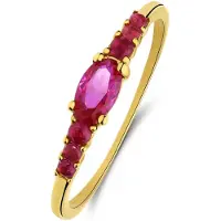 Lucardi Ring goud / robijnrood