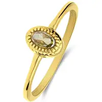 Lucardi Ring goud / olijfgroen