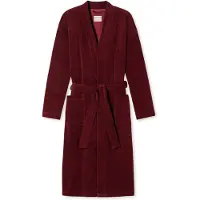 Schiesser Badjas lang ' Feather Terry ' bordeaux