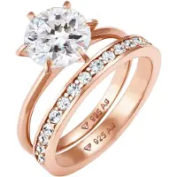 Elli Ring rose-goud / transparant